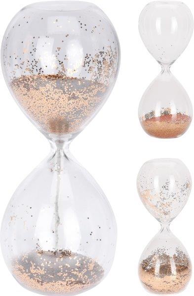 Kalėdinė dekoracija SAND TIMER GLITTER, įvairių sp., 8 x 20 cm