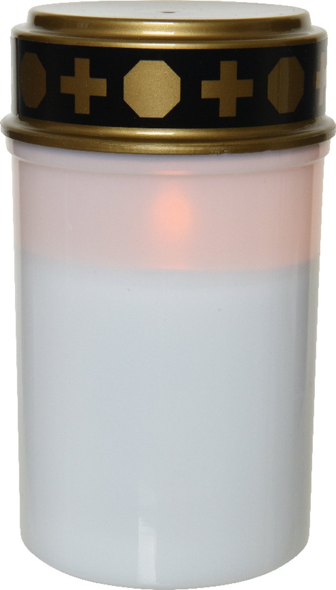 Elektrinė LED dekoracija LUMINEO Candle, baltos sp., elementai 2xC(neįeina), 7,5x12,5cm