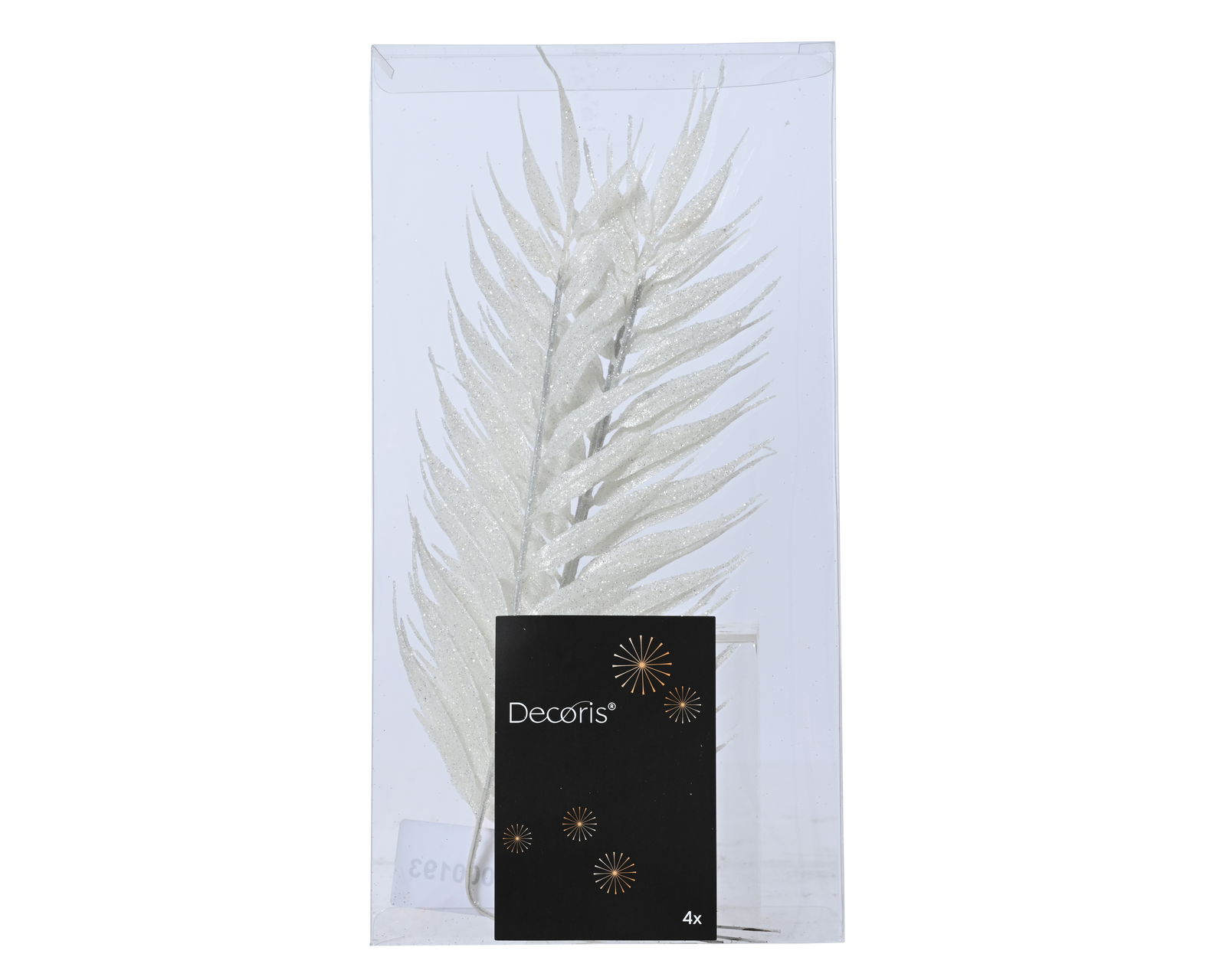 Kalėdinė dekoracija SPRAY LEAF, baltos sp., 0,33 x 15 x 42 cm, 4 vnt