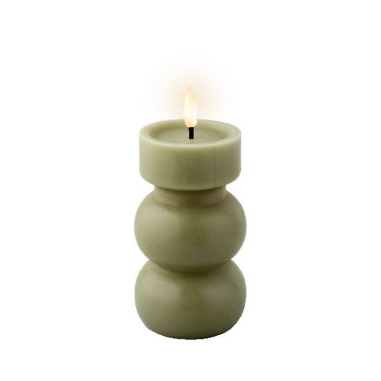 Elektrinė LED dekoracija LUMINEO Candle, žalios sp., elementai 2xAAA(neįeina), 7x15cm