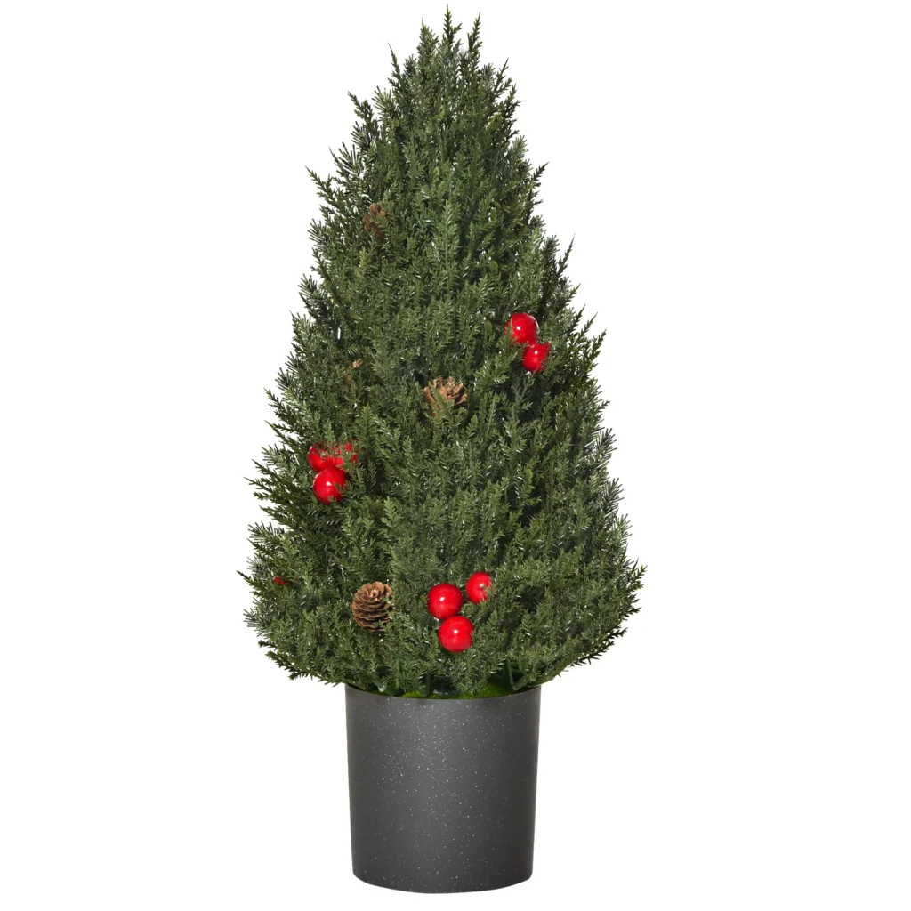 Kalėdų eglutė 50 cm su 7 raudonomis uogomis