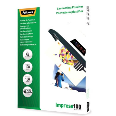 LAMINATOR POUCH GLOSSY/A3 100 100PCS 5351205 FELLOWES|5351205