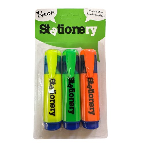 Žymekliai STATIONERY NEON, 3 vnt.