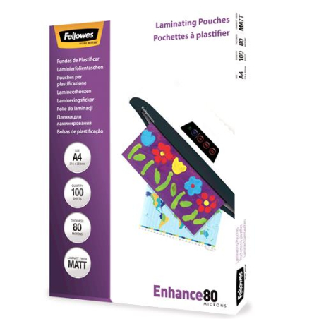 LAMINATOR POUCH MATT/A4 80 100PCS 5452103 FELLOWES|5452103