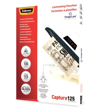 LAMINATOR POUCH IMAGELAST/A3 125 100PCS 5307506 FELLOWES|5307506