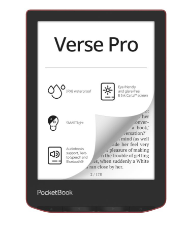 E-Reader|POCKETBOOK|Verse Pro|6"|1072x1448|1xUSB-C|Wireless LAN|Bluetooth|Red|PB634-3-WW|PB634-3-WW