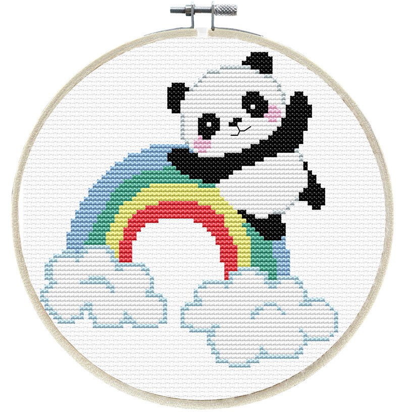 Siuvinėjimo kryželiu rinkinys RAIBOW PANDA 15 cm