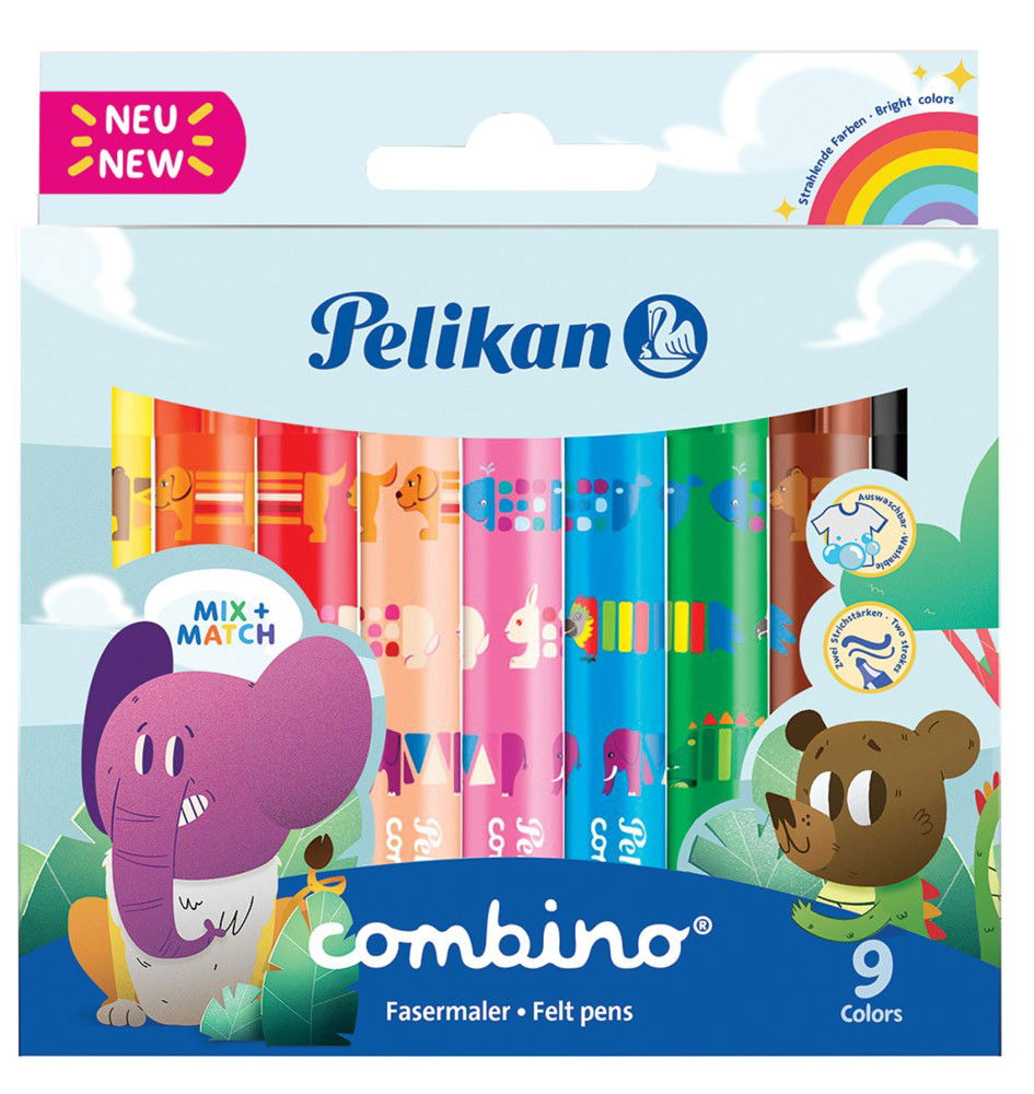 Flomasteriai Pelikan COMBINO FELT 9 spalvos