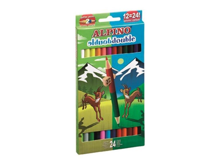 Spalvoti pieštukai ALPINO double, 12 spalvų/24 spalvų