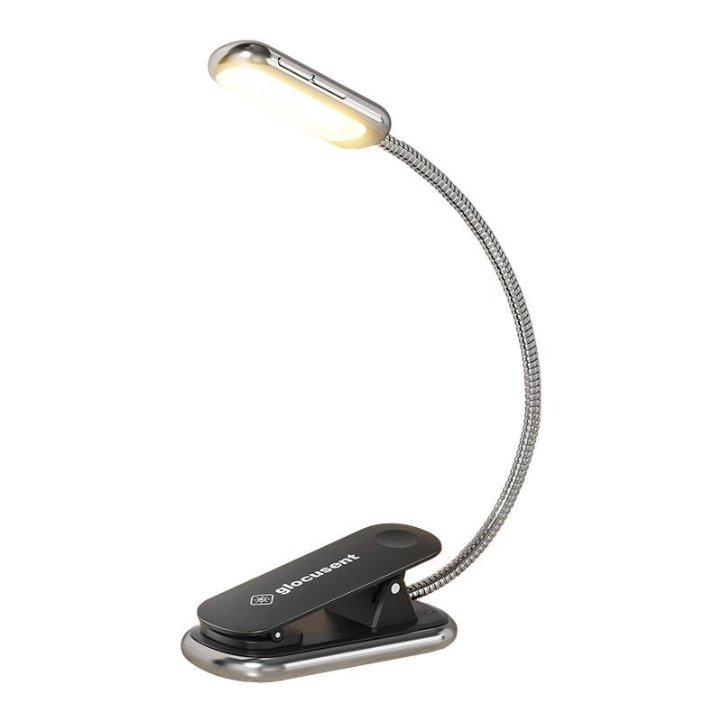 Belaidis šviestuvas "Glocusent Posh Premium" knygų apšvietimas, USB-C 1000 mAh laikmatis (juodas)