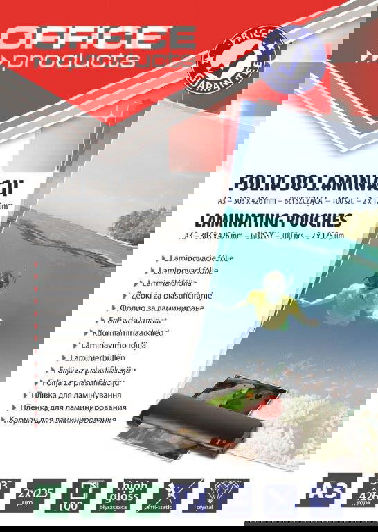 Laminavimo vokeliai A3 125mic 100vnt