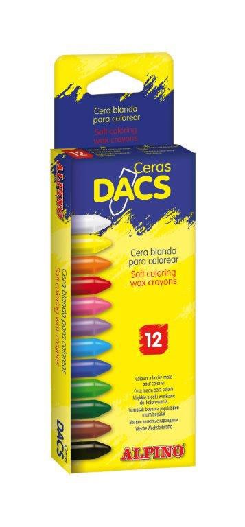 Vaškinės kreidutės ALPINO Dacs, 12 spalvų 11 mm