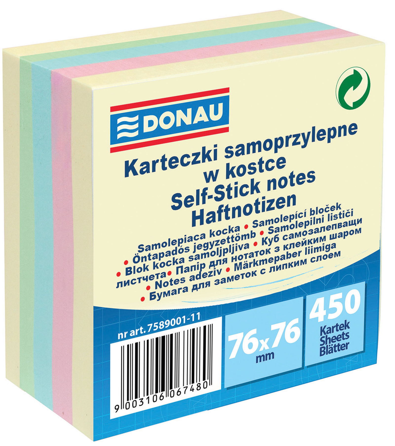 Lipnūs lapeliai 76x76 mm, 450 vnt