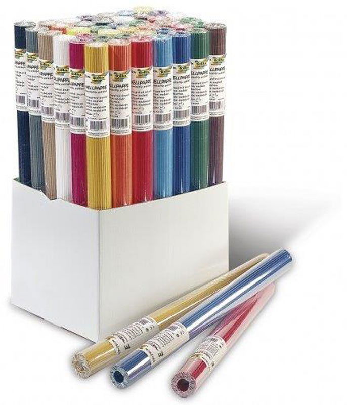 Gofruotas kartonas 50x70 cm, Folia baltas