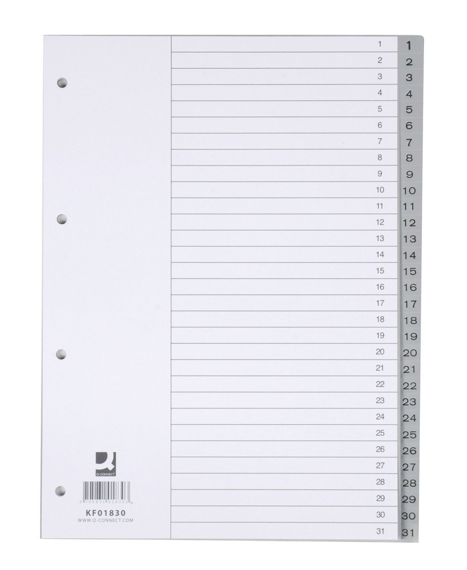 Skiriamieji lapai PP A4, 1-31