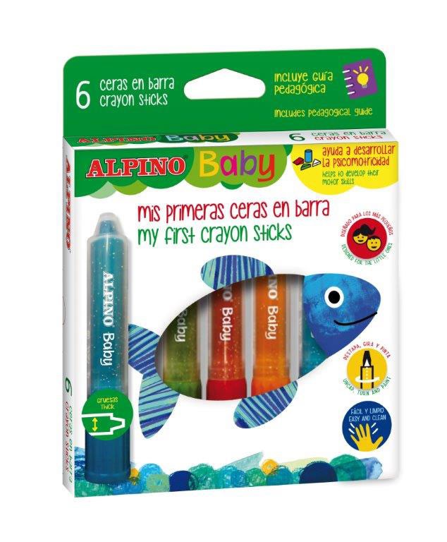 Kreidelės ALPINO Baby 6 spalvos