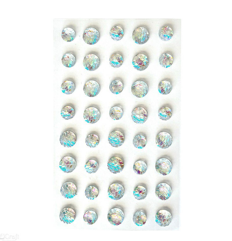 Dekoratyviniai lipnūs kristalai mix, 40 vnt., fish scale