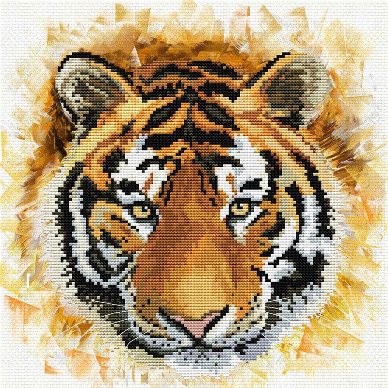 Siuvinėjimo kryželiu rinkinys TIGER CHARGE 30.5x30.5 cm