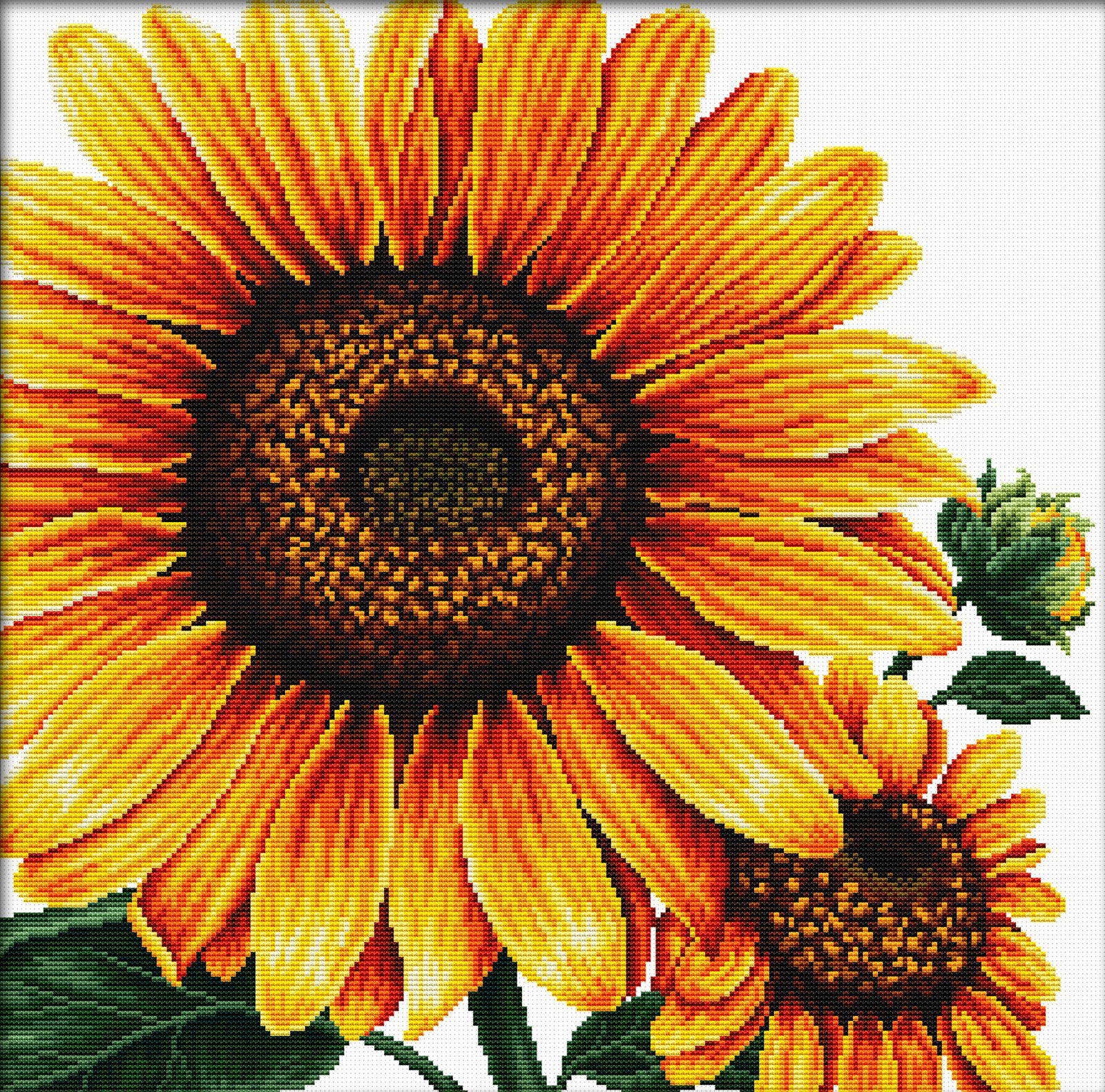 Siuvinėjimo kryželiu rinkinys SUNFLOWER 40x40 cm