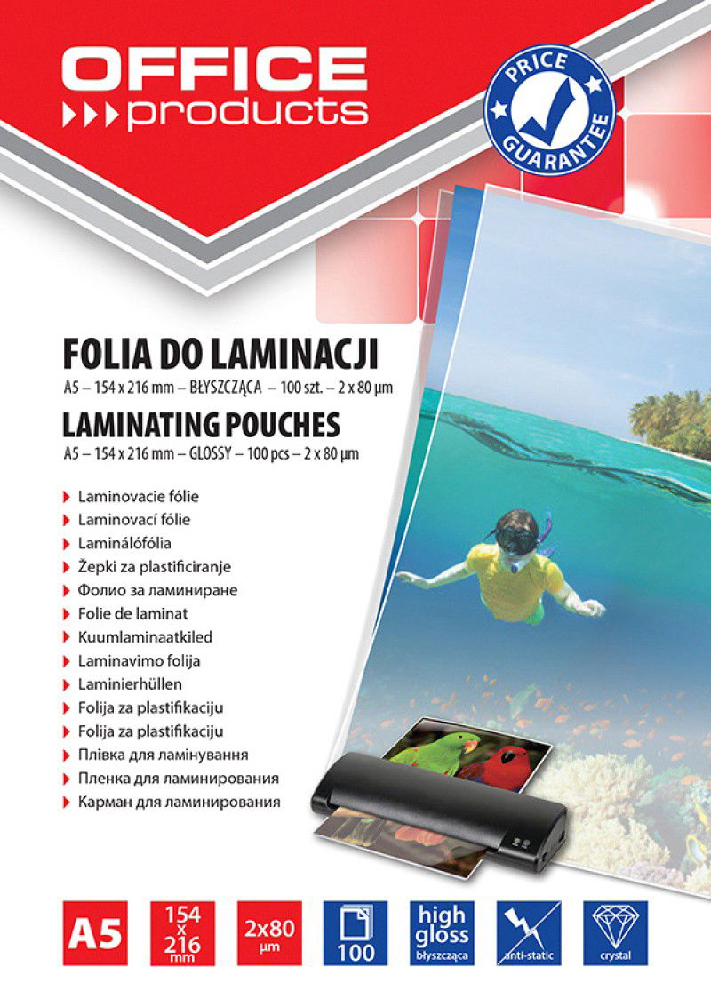Laminavimo vokeliai A5 80 mic 100 vnt