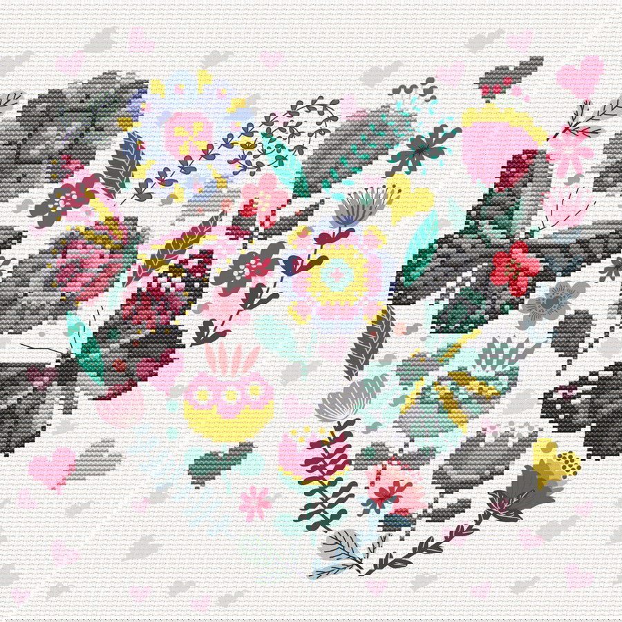 Siuvinėjimo kryželiu rinkinys LOVE GARDEN 30.5x30.5 cm