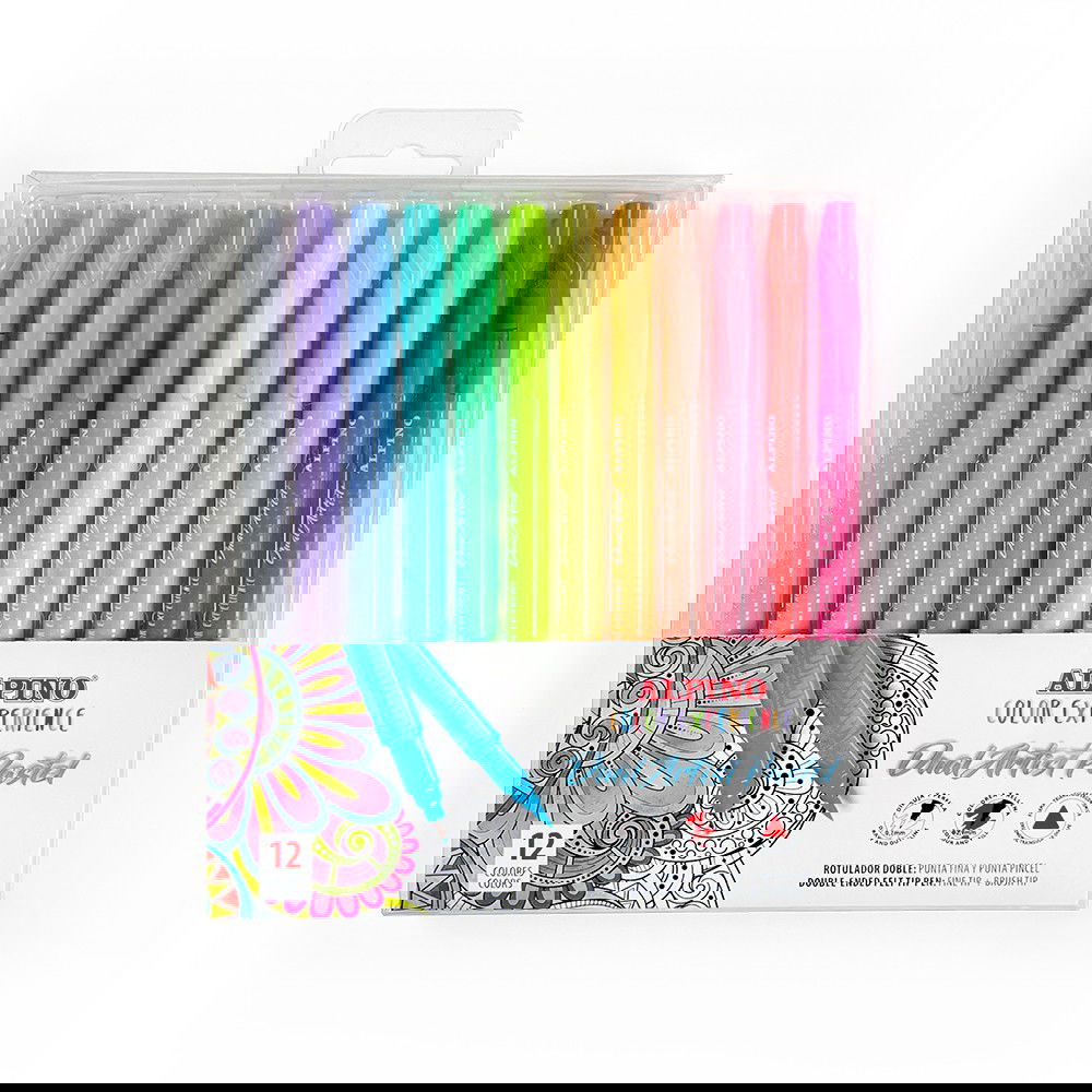 Flomasteriai ALPINO Color experience dual artist, 12 vnt