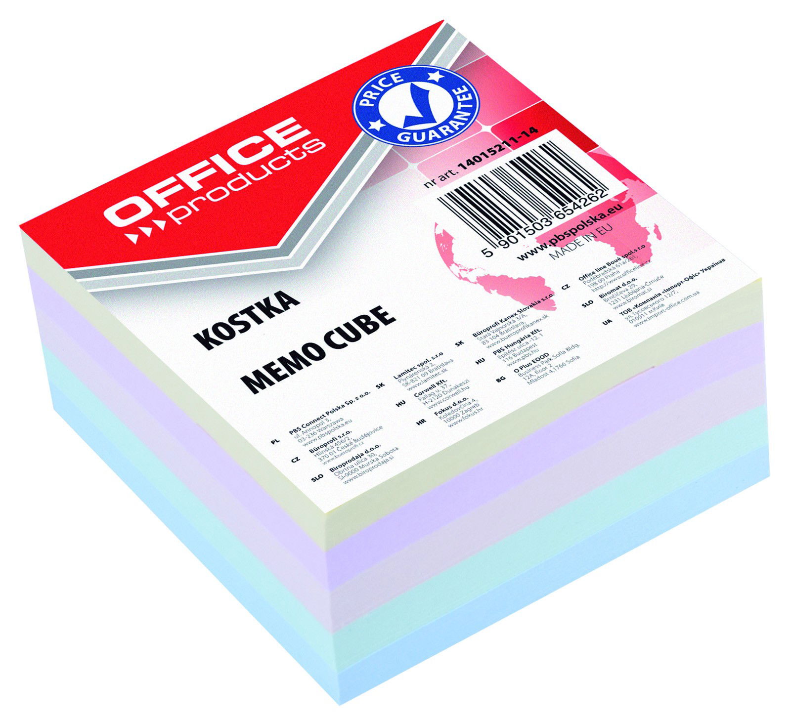 Spalvotas kubas OFFICEproducts, klijuotas