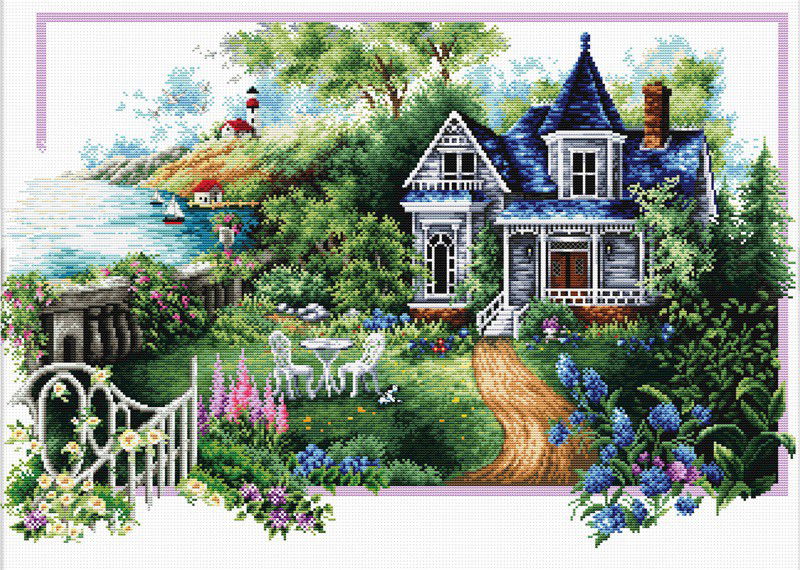 Siuvinėjimo kryželiu rinkinys SUMMER COMES 59x39 cm