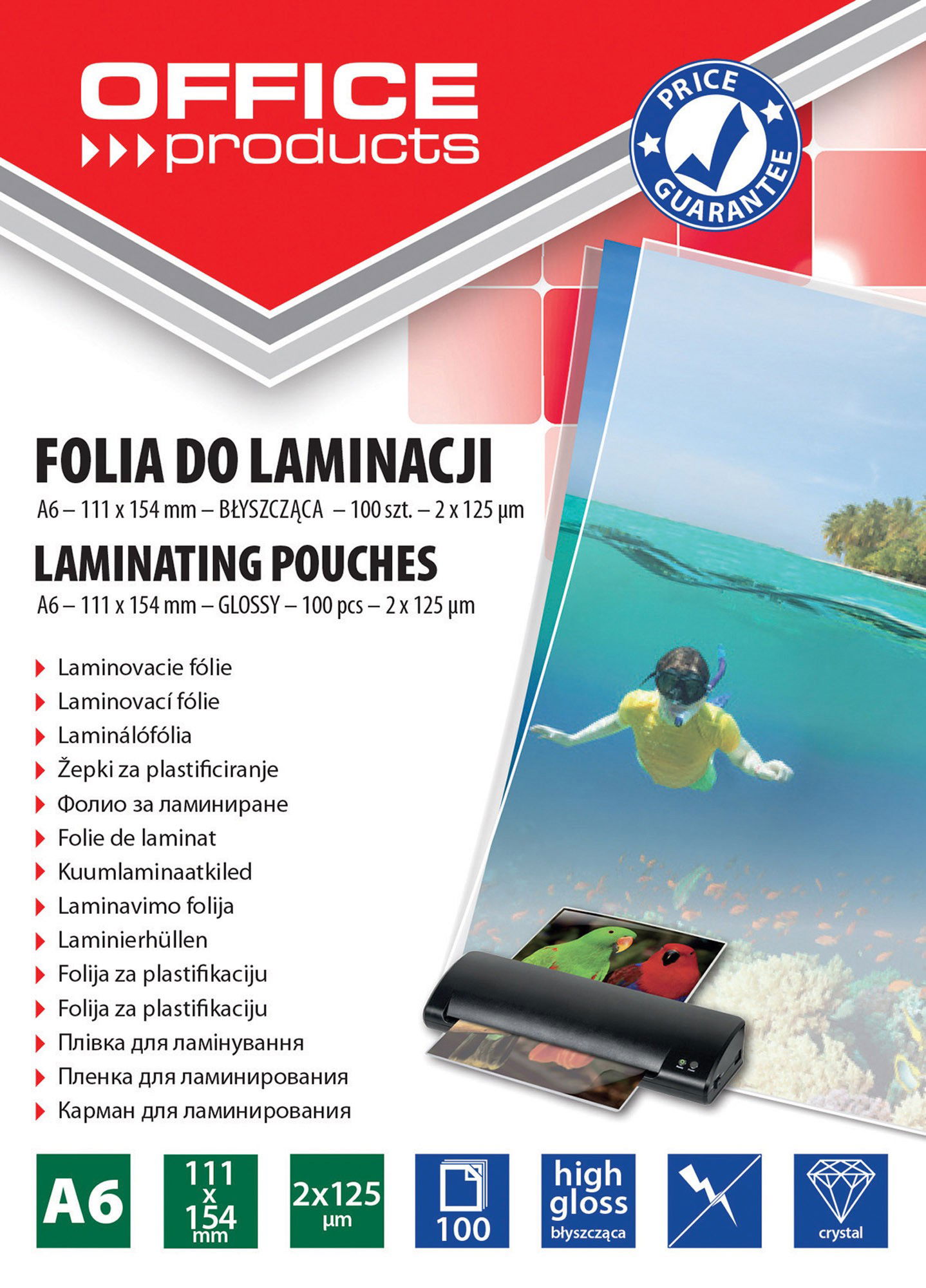 Laminavimo vokeliai A6 125 mic 100 vnt