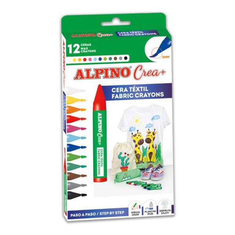 Kreidutės  tekstilei ALPINO Crea+ 12 sp.
