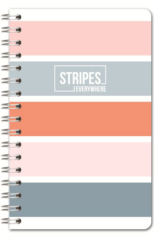 Užrašų knygutė su spirale langeliais A6 80 lapų STRIPES