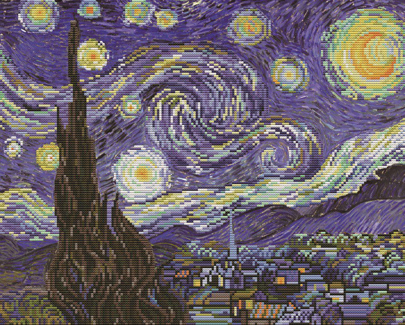 Siuvinėjimo kryželiu rinkinys STARRY NIGHT 41x33 cm