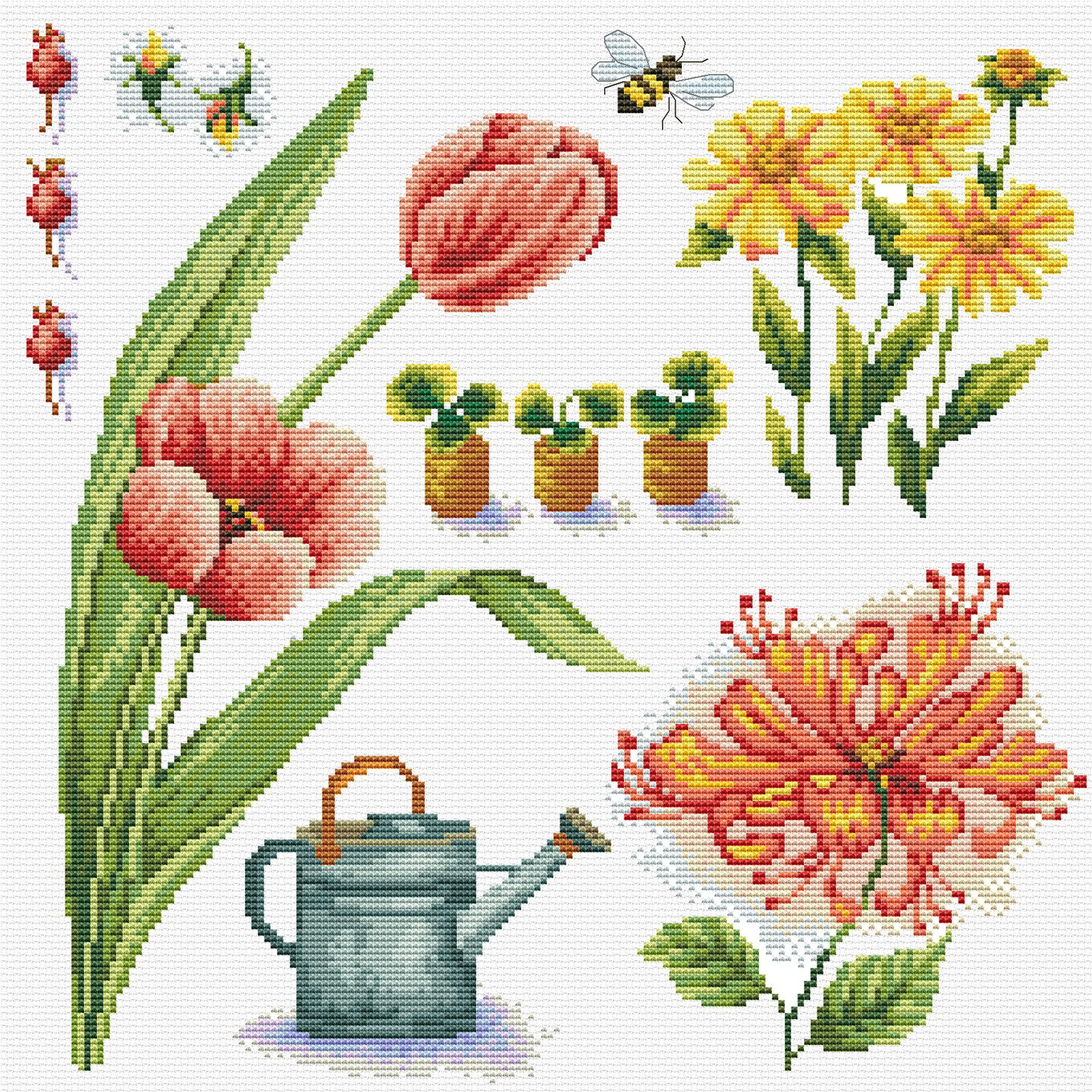 Siuvinėjimo kryželiu rinkinys GARDEN SAMLER 1 29.7x29.7 cm