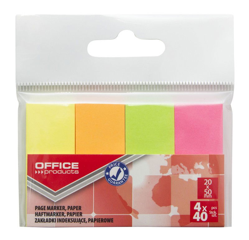 Lipnūs lapeliai Office Products, 20x50 mm,4x40 lapų
