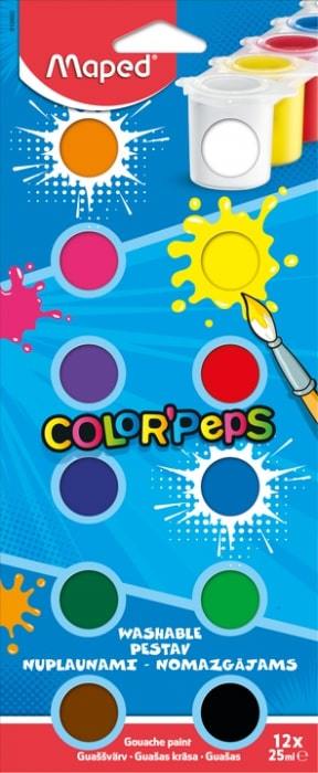 Guašas MAPED ColorPeps, 12 sp., 12 x 25 ml