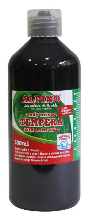 Guašas (tempera) ALPINO, juoda, 500 ml