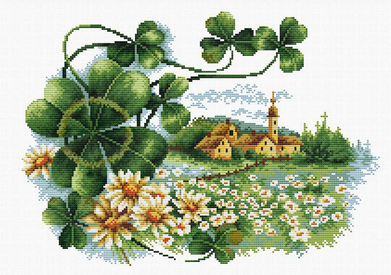 Siuvinėjimo kryželiu rinkinys SCENERY CLOVER 35x24.99 cm