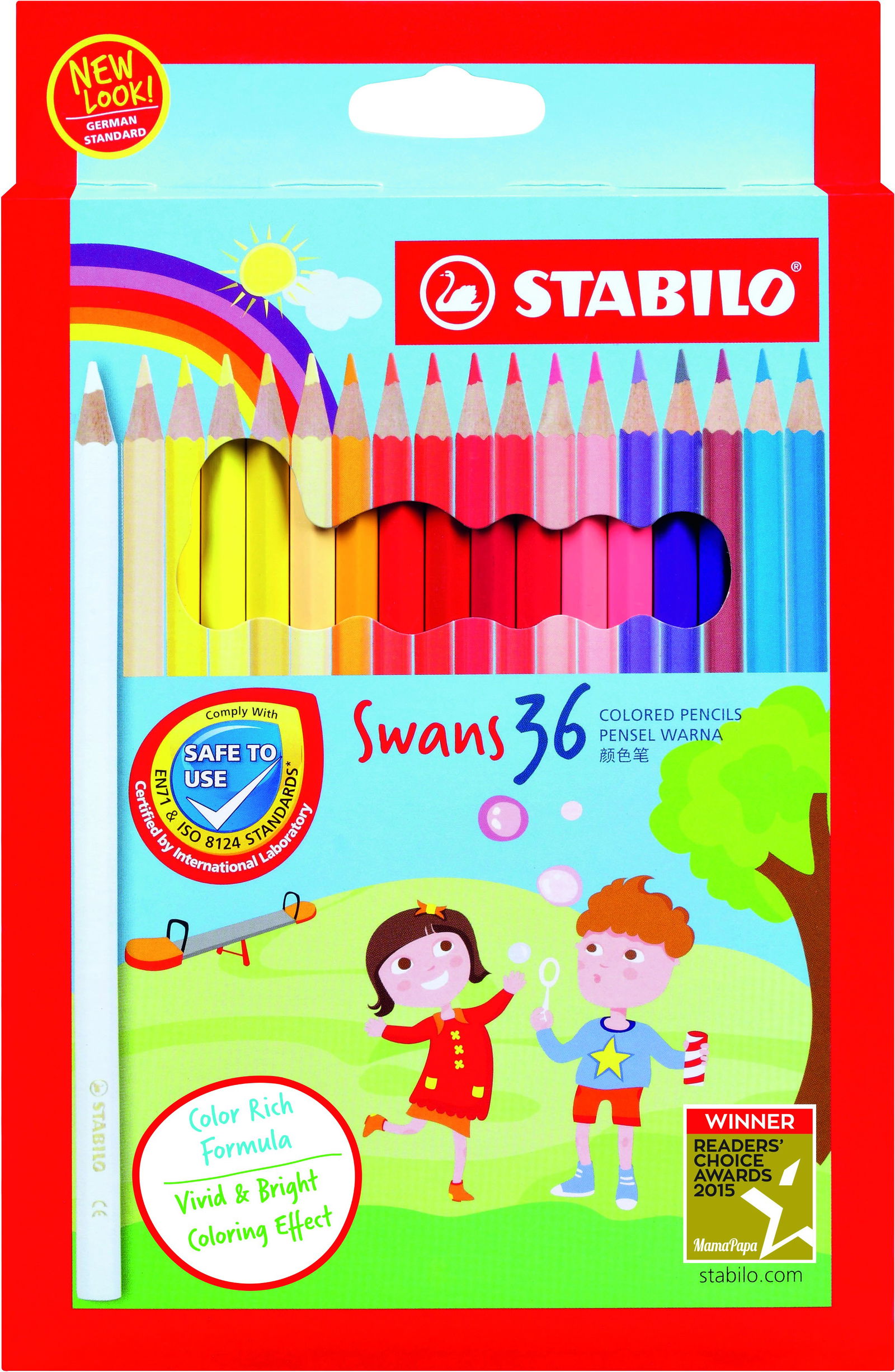 Spalvoti pieštukai SWANS, 36 vnt.
