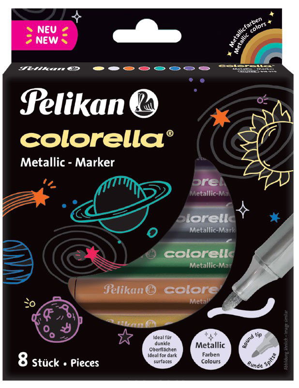 Flomasteriai Pelikan COLORELLA metal, 8 spalvos