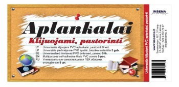 Universalūs klijuojami aplankalai BIURFOL, PVC 100 mic., 5 vnt.