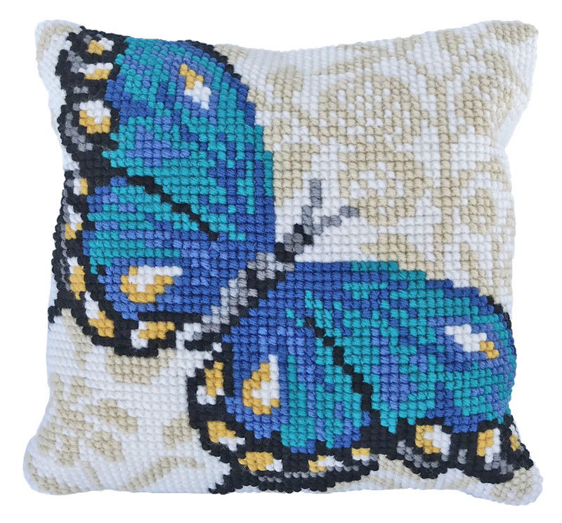 Siuvinėjimo rinkinys BLUE BUTTERFLY 40x40 cm