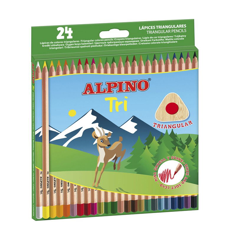 Spalvoti pieštukai ALPINO TRI, 24 vnt
