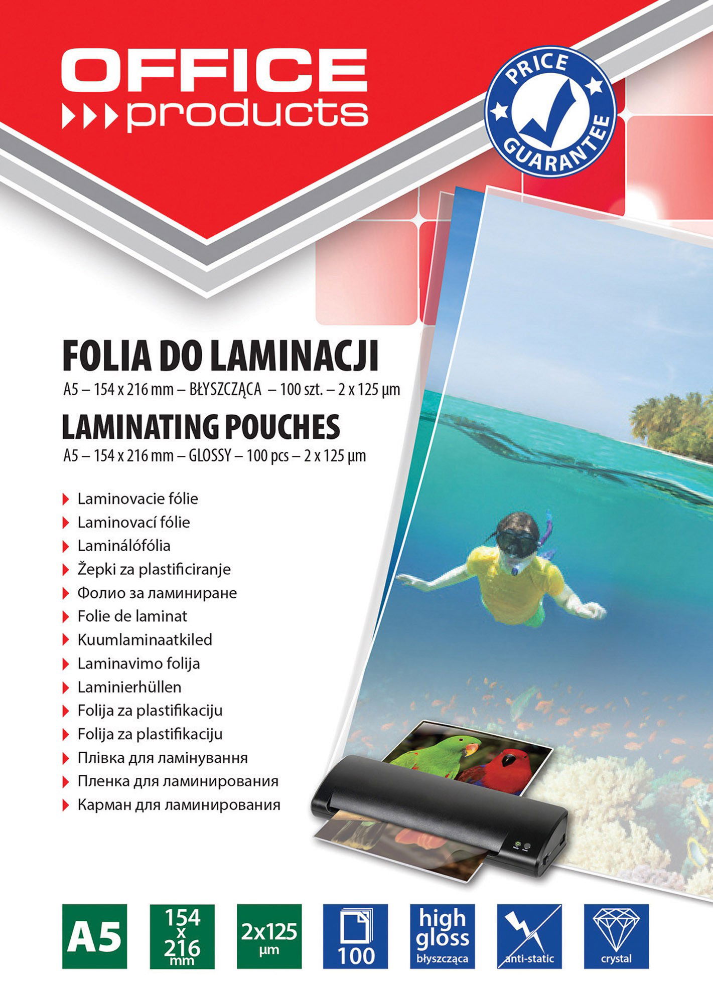 Laminavimo vokeliai A5 125 mic 100 vnt
