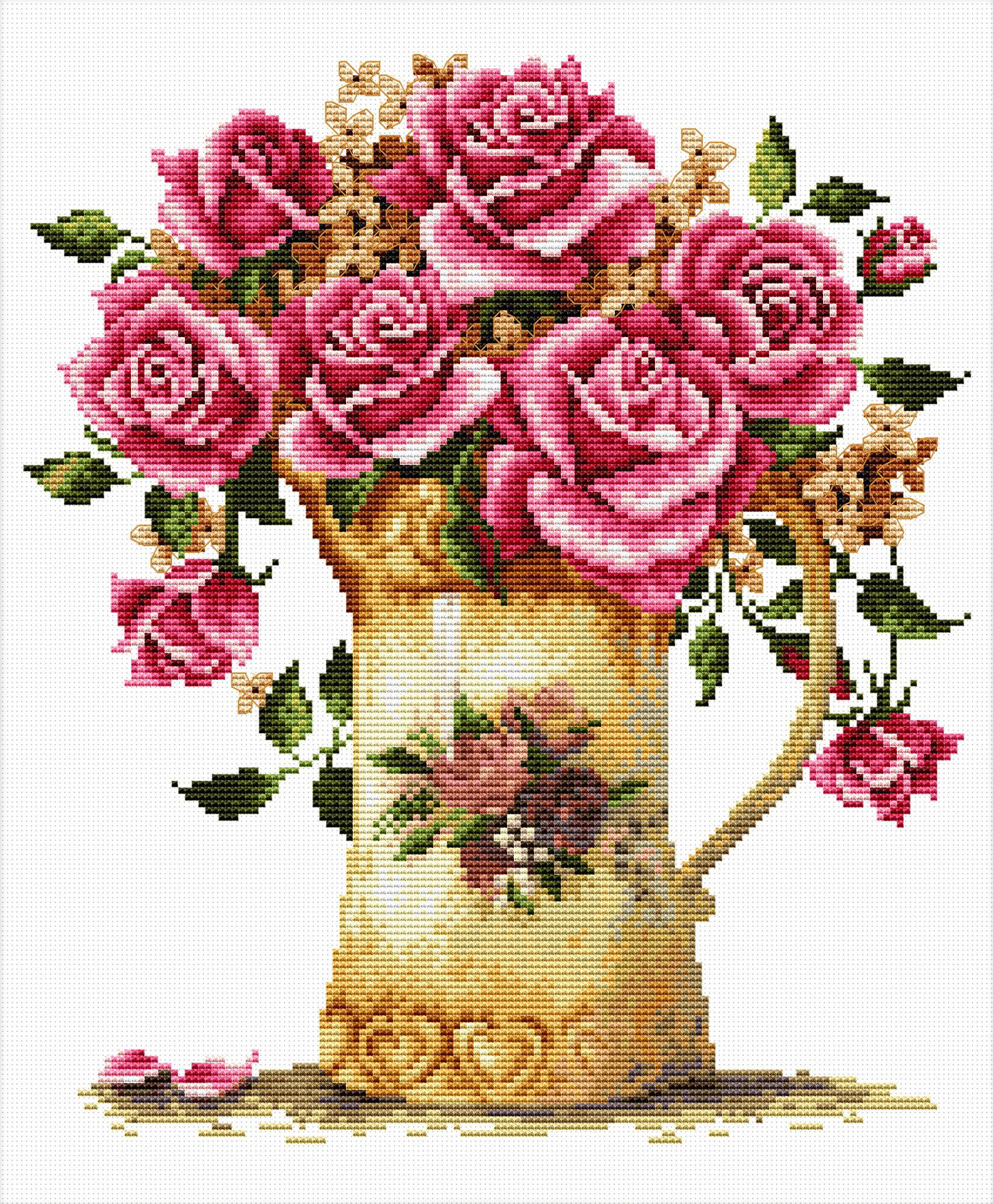 Siuvinėjimo kryželiu rinkinys ANTIQUE FLOWER VASE 26x29 cm