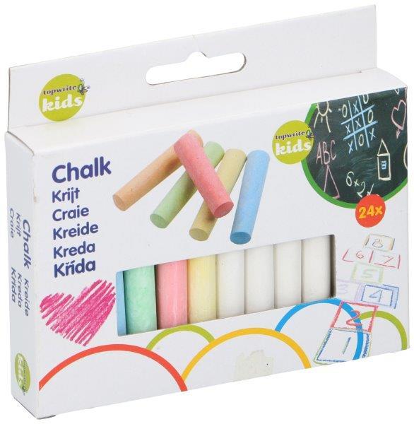 Kreida TOPWRITE KIDS, 8 x 1 x 1 cm, 6 spalvos, 24 vnt.