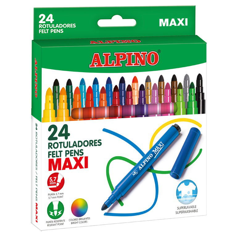 Flomasteriai ALPINO Maxi, 24 sp.