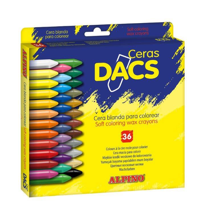 Vaškinės kreidutės ALPINO Dacs, 36 spalvų, 11 mm