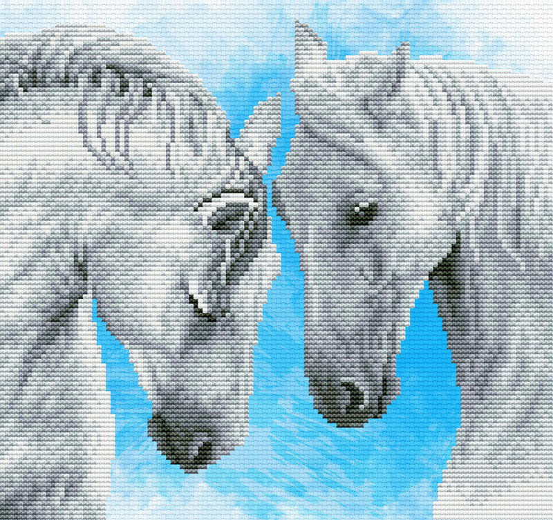 Siuvinėjimo kryželiu rinkinys HORSE PRAYER 27.7x26 cm