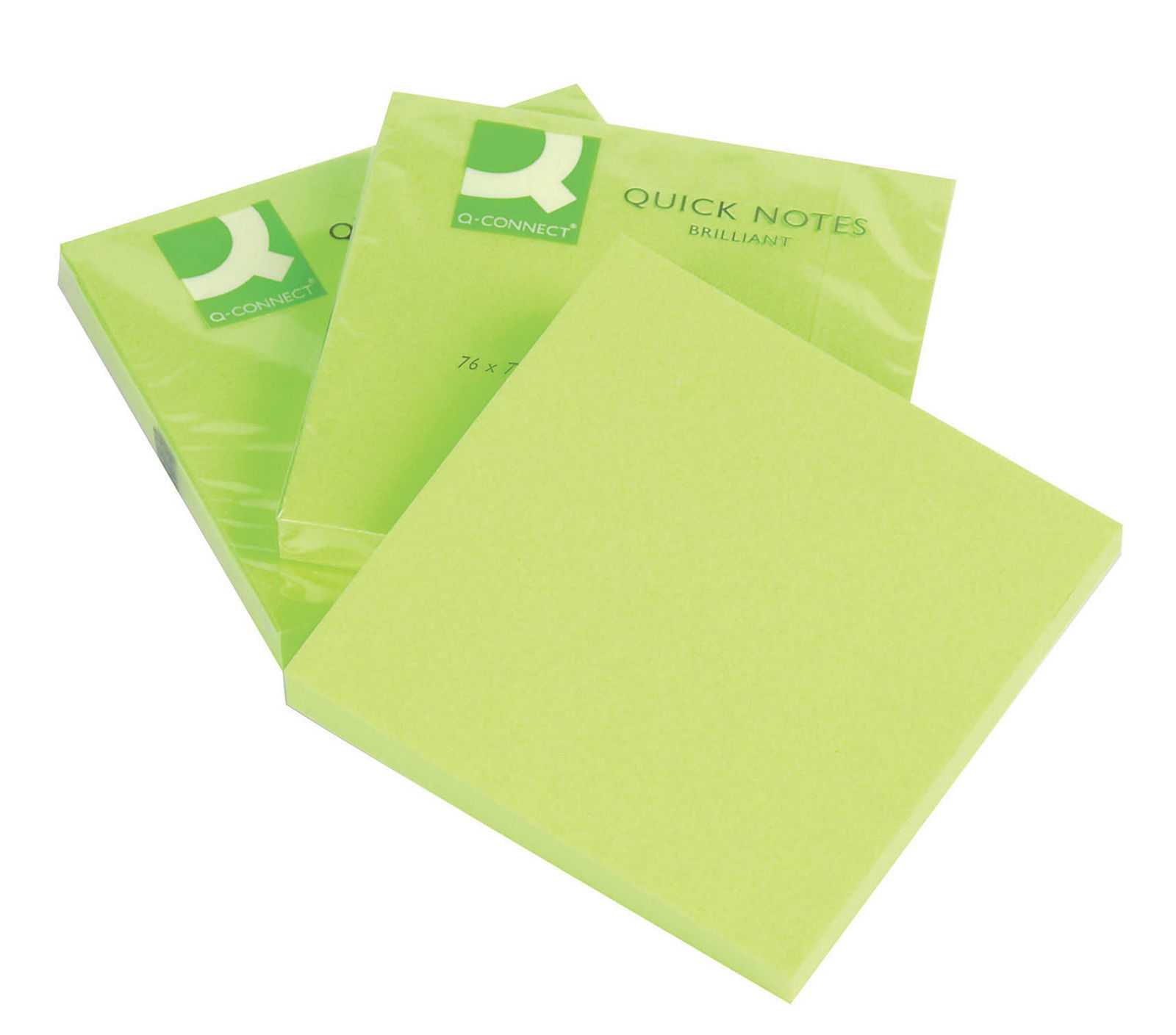 Lipnūs lapeliai neon žali 76x76 mm,  75 vnt