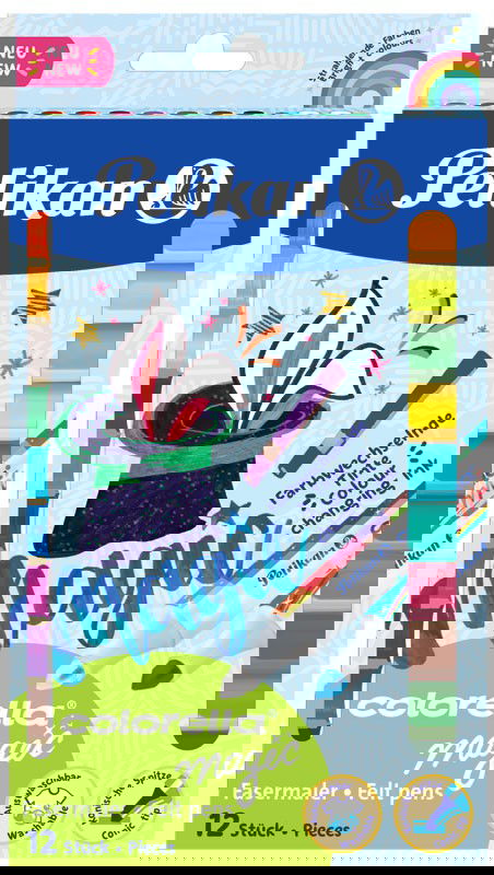 Flomasteriai PELIKAN COLORELLA magic, 12 spalvos